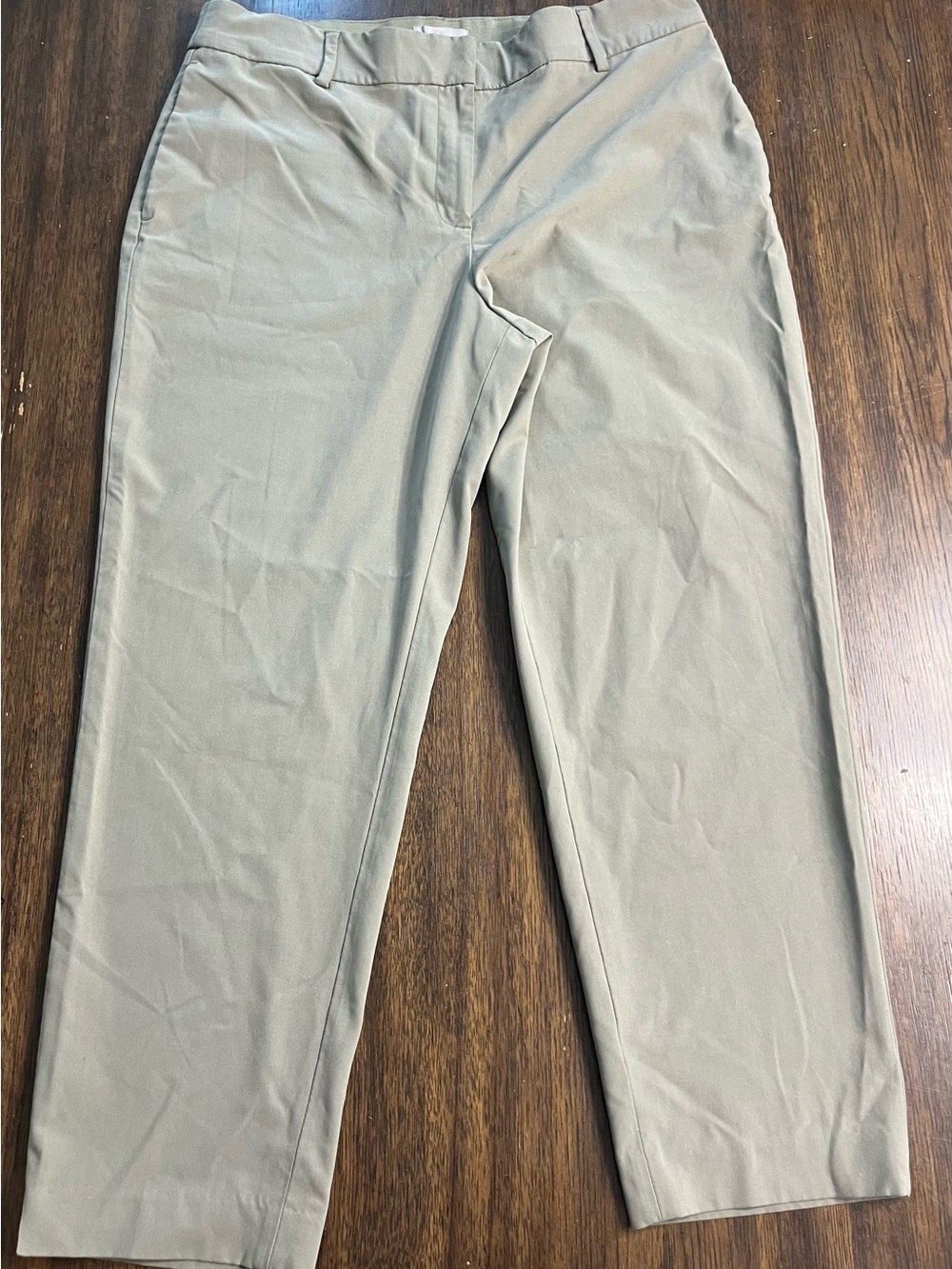 H&M Women’s Size 14 Khaki Taupe Ankle Pants Slim Fit Dress Slacks
